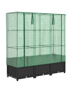 Letto Rialzato con Copertura Serra Effetto Rattan 120x40x138 cm 2