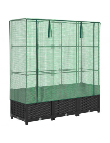 Letto Rialzato con Copertura Serra Effetto Rattan 120x40x138 cm