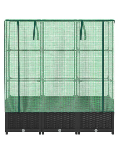 Letto Rialzato con Copertura Serra Effetto Rattan 120x40x138 cm