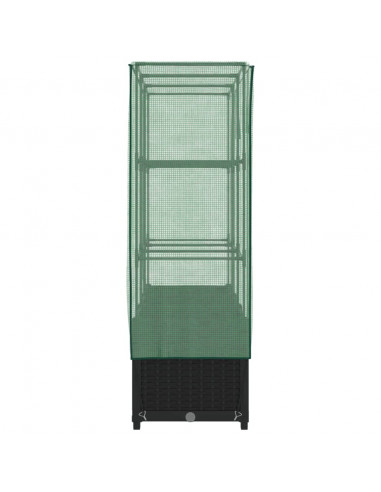 Letto Rialzato con Copertura Serra Effetto Rattan 120x40x138 cm