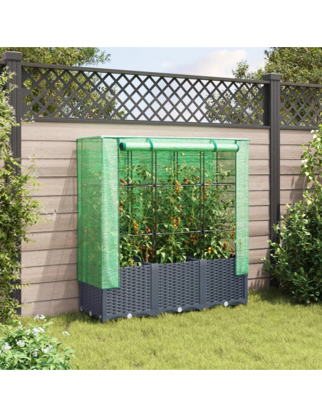 Letto Rialzato con Copertura Serra Effetto Rattan 120x40x138 cm