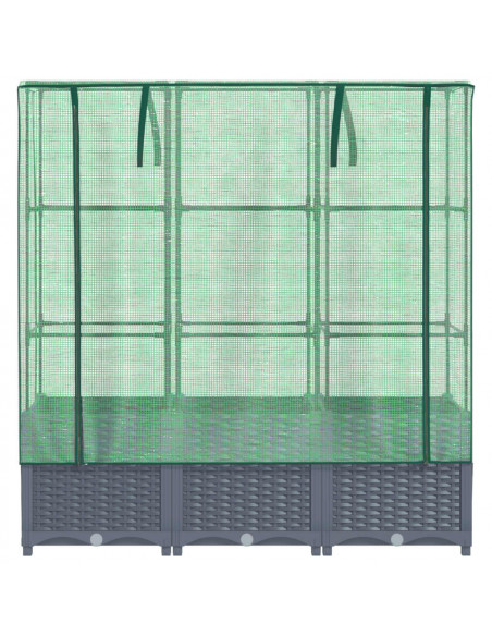 Letto Rialzato con Copertura Serra Effetto Rattan 120x40x138 cm