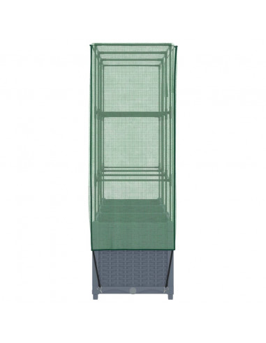 Letto Rialzato con Copertura Serra Effetto Rattan 120x40x138 cm