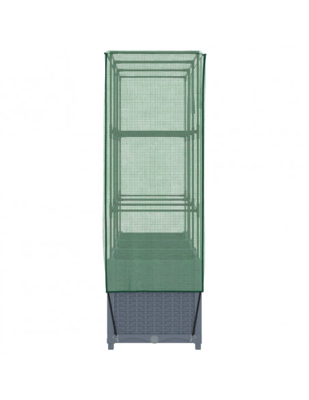 Letto Rialzato con Copertura Serra Effetto Rattan 120x40x138 cm