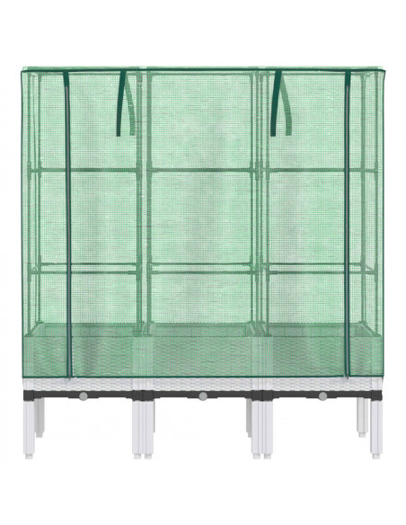 Letto Rialzato con Copertura Serra Effetto Rattan 120x40x140 cm