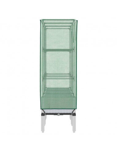 Letto Rialzato con Copertura Serra Effetto Rattan 120x40x140 cm