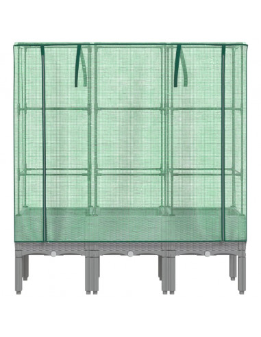 Letto Rialzato con Copertura Serra Effetto Rattan 120x40x140 cm