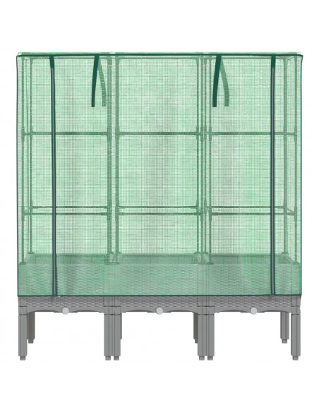 Letto Rialzato con Copertura Serra Effetto Rattan 120x40x140 cm