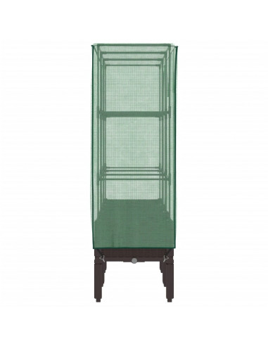 Letto Rialzato con Copertura Serra Effetto Rattan 120x40x140 cm