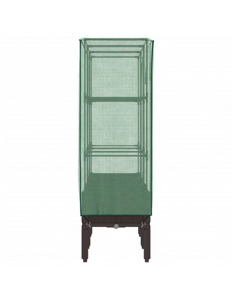 Letto Rialzato con Copertura Serra Effetto Rattan 120x40x140 cm