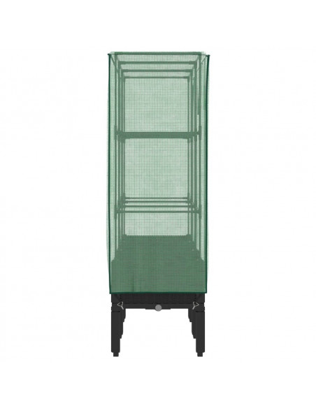 Letto Rialzato con Copertura Serra Effetto Rattan 120x40x140 cm