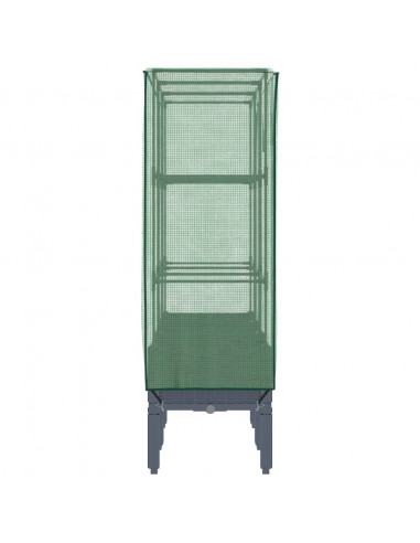 Letto Rialzato con Copertura Serra Effetto Rattan 120x40x140 cm