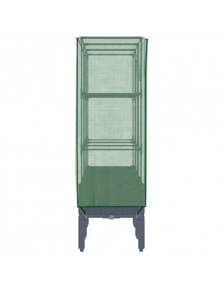 Letto Rialzato con Copertura Serra Effetto Rattan 120x40x140 cm