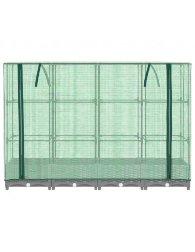 Letto Rialzato con Copertura Serra Effetto Rattan 160x40x123 cm