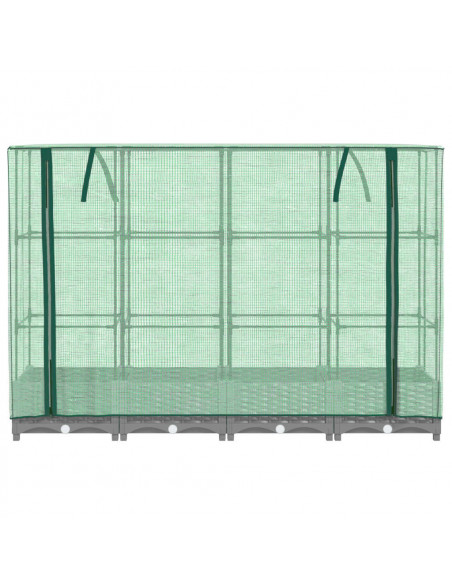 Letto Rialzato con Copertura Serra Effetto Rattan 160x40x123 cm