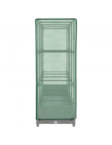 Letto Rialzato con Copertura Serra Effetto Rattan 160x40x123 cm