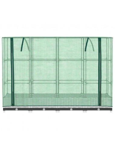 Letto Rialzato con Copertura Serra Effetto Rattan 160x40x123 cm