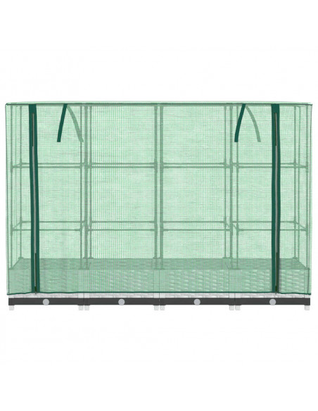 Letto Rialzato con Copertura Serra Effetto Rattan 160x40x123 cm