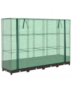 Letto Rialzato con Copertura Serra Effetto Rattan 160x40x123 cm 2