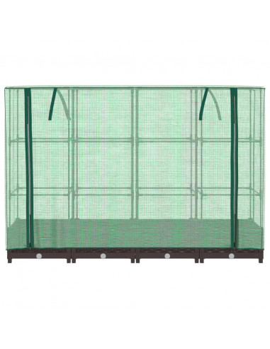 Letto Rialzato con Copertura Serra Effetto Rattan 160x40x123 cm