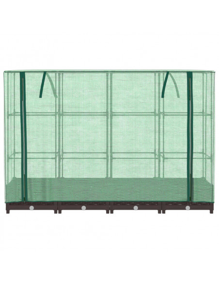 Letto Rialzato con Copertura Serra Effetto Rattan 160x40x123 cm