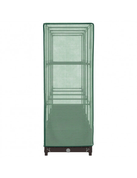 Letto Rialzato con Copertura Serra Effetto Rattan 160x40x123 cm