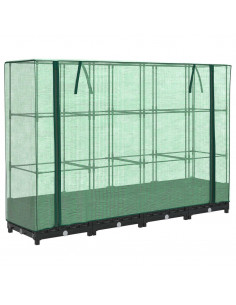 Letto Rialzato con Copertura Serra Effetto Rattan 160x40x123 cm 2