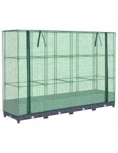 Letto Rialzato con Copertura Serra Effetto Rattan 160x40x123 cm 2