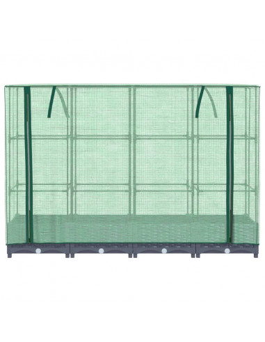 Letto Rialzato con Copertura Serra Effetto Rattan 160x40x123 cm