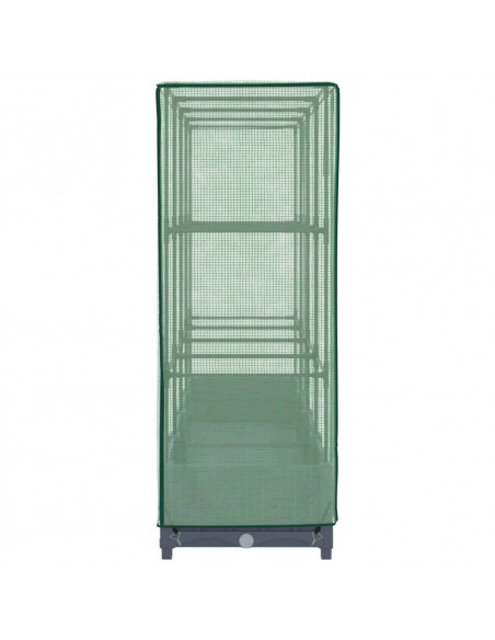 Letto Rialzato con Copertura Serra Effetto Rattan 160x40x123 cm