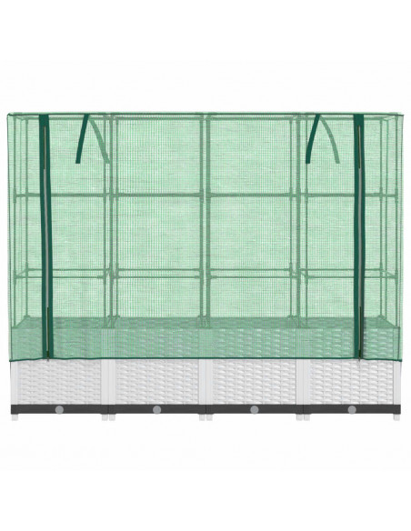 Letto Rialzato con Copertura Serra Effetto Rattan 160x40x138 cm