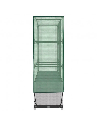 Letto Rialzato con Copertura Serra Effetto Rattan 160x40x138 cm