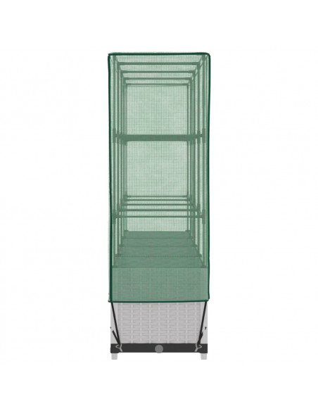 Letto Rialzato con Copertura Serra Effetto Rattan 160x40x138 cm