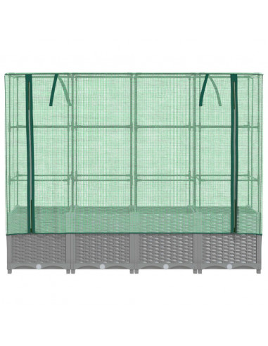 Letto Rialzato con Copertura Serra Effetto Rattan 160x40x138 cm