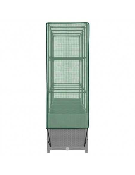 Letto Rialzato con Copertura Serra Effetto Rattan 160x40x138 cm