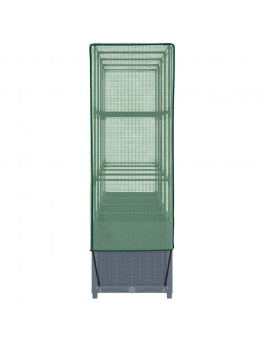 Letto Rialzato con Copertura Serra Effetto Rattan 160x40x138 cm