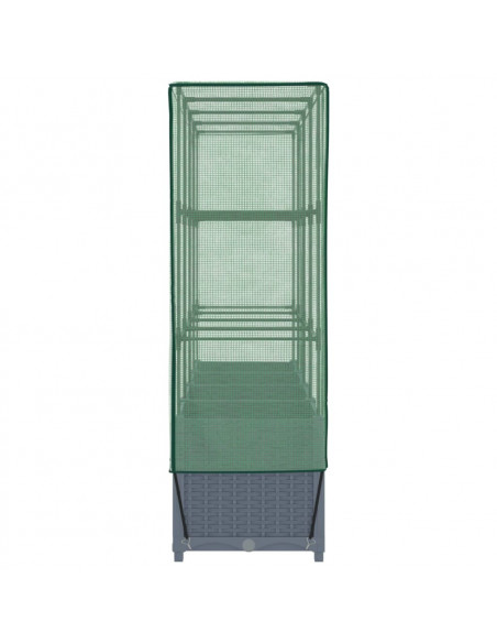 Letto Rialzato con Copertura Serra Effetto Rattan 160x40x138 cm