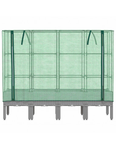 Letto Rialzato con Copertura Serra Effetto Rattan 160x40x140 cm