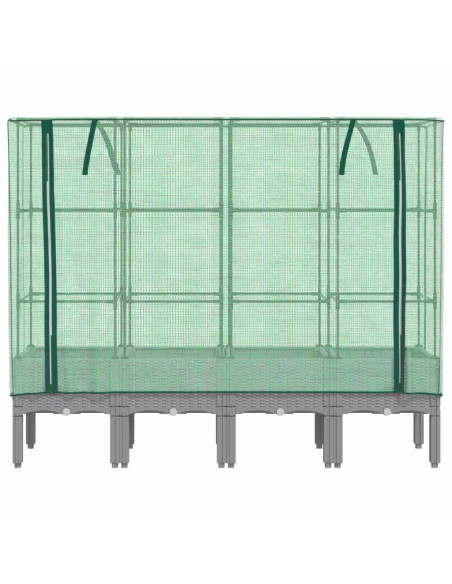 Letto Rialzato con Copertura Serra Effetto Rattan 160x40x140 cm