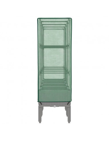 Letto Rialzato con Copertura Serra Effetto Rattan 160x40x140 cm