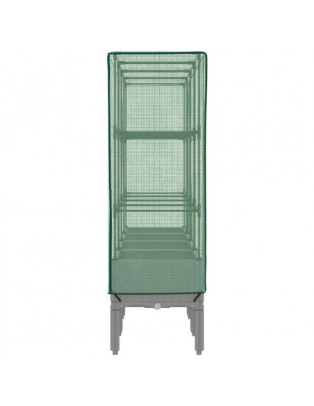 Letto Rialzato con Copertura Serra Effetto Rattan 160x40x140 cm