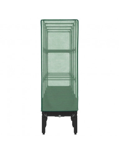 Letto Rialzato con Copertura Serra Effetto Rattan 160x40x140 cm