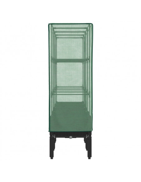 Letto Rialzato con Copertura Serra Effetto Rattan 160x40x140 cm