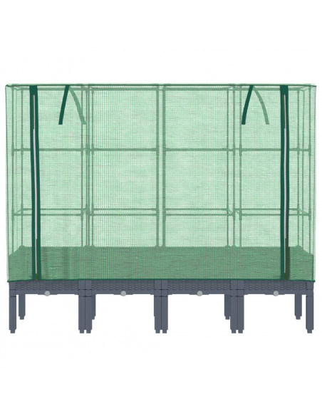 Letto Rialzato con Copertura Serra Effetto Rattan 160x40x140 cm