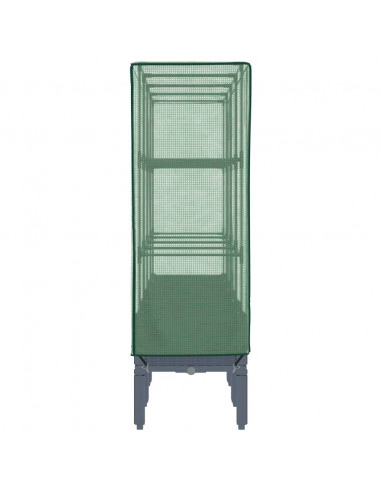 Letto Rialzato con Copertura Serra Effetto Rattan 160x40x140 cm