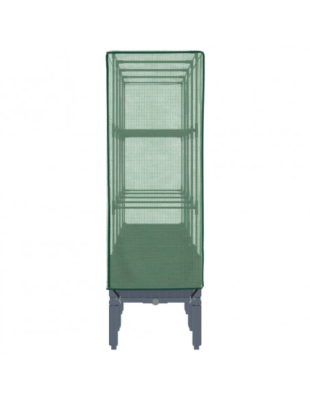 Letto Rialzato con Copertura Serra Effetto Rattan 160x40x140 cm