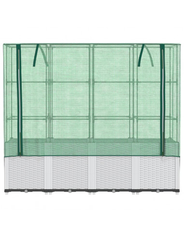 Letto Rialzato con Copertura Serra Effetto Rattan 160x40x153 cm