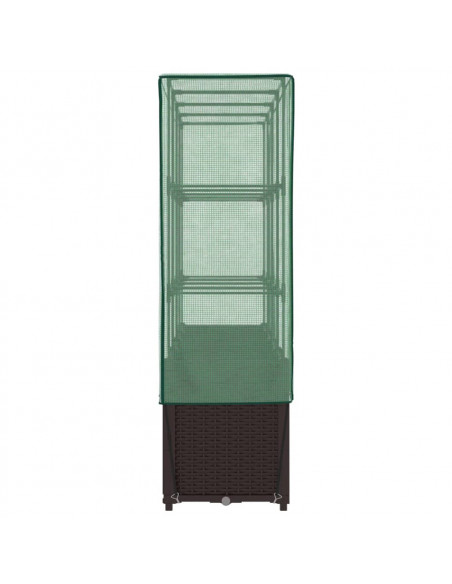 Letto Rialzato con Copertura Serra Effetto Rattan 160x40x153 cm