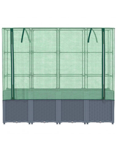 Letto Rialzato con Copertura Serra Effetto Rattan 160x40x153 cm