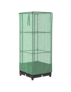 Letto Rialzato con Copertura Serra Effetto Rattan 40x40x123 cm 2